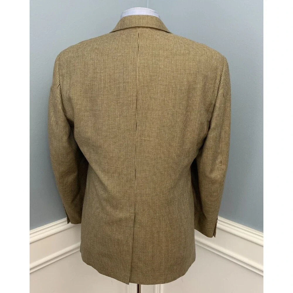 Brooks Brothers Blazer Mens 40S Silk Wool Houndstooth Tweed Jacket Sportcoat